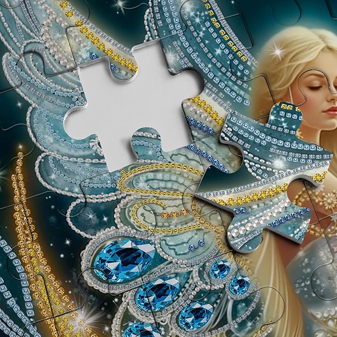 Beautiful Moon Angel Puzzles for Adults 1000 Pieces, Colorful Diamond Gem Aesthetic Jigsaw Puzzles, Impossible Pretty Art 1000 Piece Challenging Puzzle