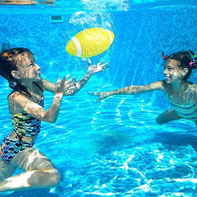 Hiboom Pool Football for Swimming Pool, Waterproof Water Football for Underwater Passing, Dribbling, Pools Toys Ball with Water Filling, Diving Games for Teens Adults(Yellow)