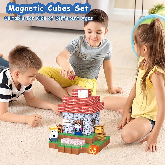 200PCS Magnetic Building Blocks for Kids, Magnet Cubes STEM Educational Magnet Stacking Toys for Age 3-5 4-8 8-12, Sensory Play Montessori Toys for Boys and Girls, Creative Construction Forest River