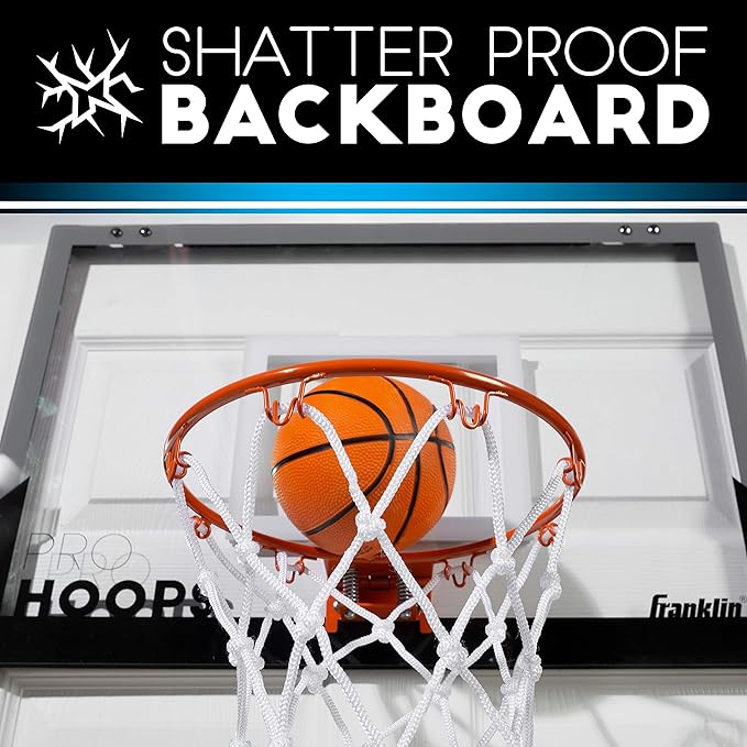 Franklin Sports Mini Basketball Hoops-Indoor Over The Door Mini Hoop+Basketball Sets-Perfect Accessory for Bedroom+Office