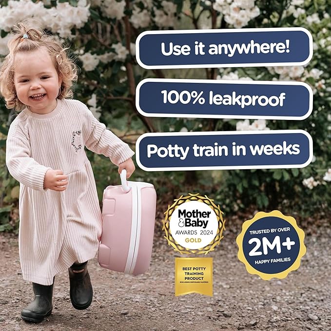 My Carry Potty - Blush Pink Travel Potty, Award-Winning Portable Toddler Toilet Seat for Kids to Take Everywhere