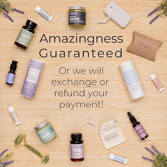 Ora's Amazing Herbal Natural Body Powder and Oil Set, Dusting Powder, Body Oil, No Talc, Corn, Grain, Gluten, Clean Scent 2.5 oz with Travel Size Clean Scent Oil 2 oz