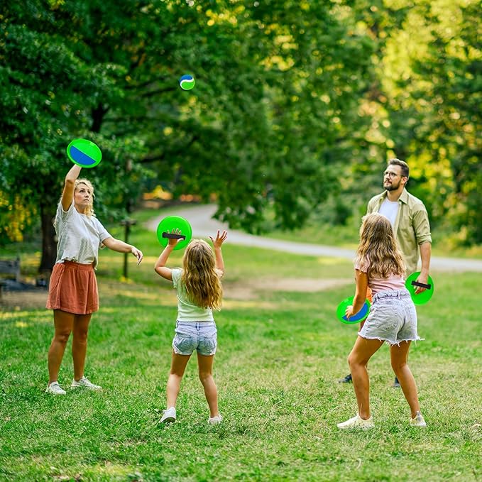 PlayZap Toss and Catch Ball Set Upgraded - Toddler Toys Kids Games for Whole Family - Water-Resistant Great for Beach Pool Yard Outdoor Games - Gift for 3 4 5 6 7 8 9 10 11 12+ Years Old Boys Girls