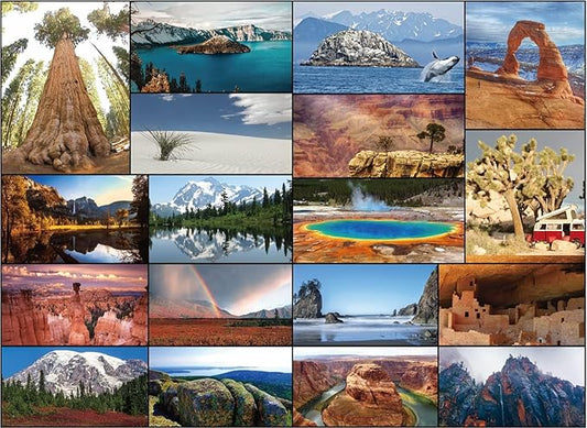 Our National Parks 500-Piece Jigsaw Puzzle - Famous USA Natural Landmarks Featuring Acadia, Yellowstone, Zion, Arches, Crater Lake, Mount Rainier, etc. Great Family Activity (500 Pieces)