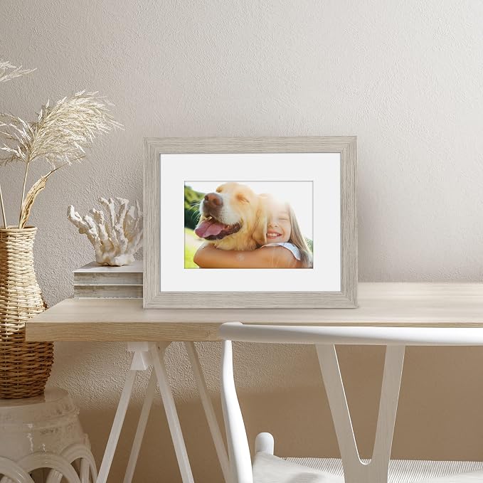 Americanflat 8x10 Picture Frame with Shatter-Resistant Glass - Use as 5x7 Frame with Mat or Display 8x10 Photo Without Mat - Signature Collection - Picture Frames for Tabletop and Wall - Driftwood | Engineered Wood construction, Shatter-resistant glass...