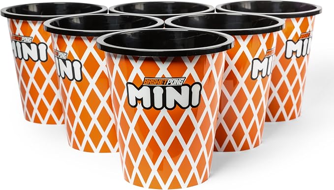 BasketPong Mini – Yard Pong and Basketball Game with 12 Buckets, 2 Balls, Carrying Bag, and Air Pump – Outdoor Game for Lawn, Backyard, Beach, and Travel