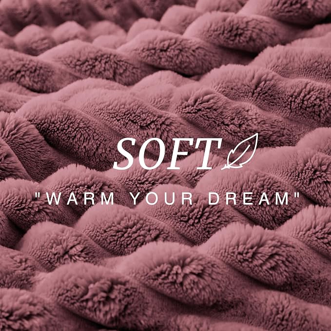EXQ Home Gentle Soft Fleece Throw Blanket – Cozy Lightweight Blanket for Couch Bed – All-Season Warm Fuzzy Flannel Blanket for Women Mom Her – Gifts for Birthday(50"x60",Dusty Pink)