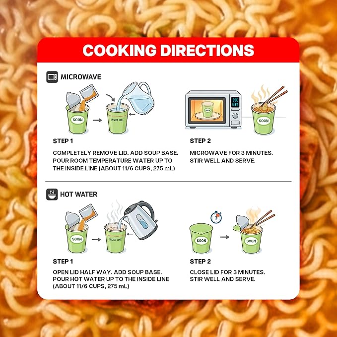 Nongshim Soon Kimchi Noodle Cup, 2.64 Ounce (Pack of 6)