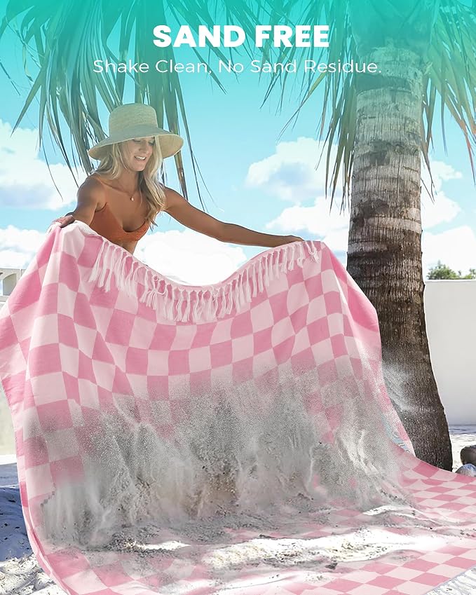Antfuny Turkish Beach Towels Large Yoga Towel Women Birthday 30th 40th 50th 60th Ideas Mother Day Grandma Wife Sister Girlfriend Her Female Boss Teacher Father Husband Son