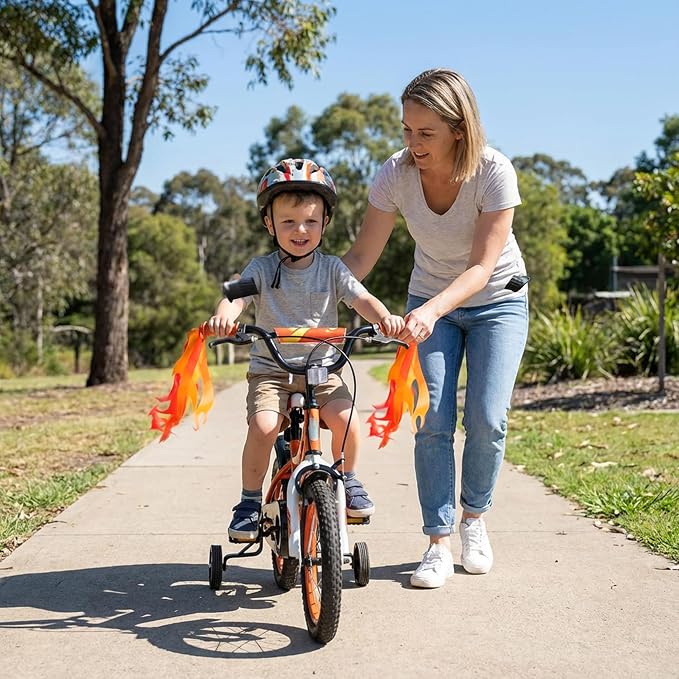 Flame Kids Bicycle Streamers, 10 Inches Flame Bicycle Tassels for Boys Girls, Colorful Bike Handle Decoration Accessories for Bicycle Handlebar Scooter Grips
