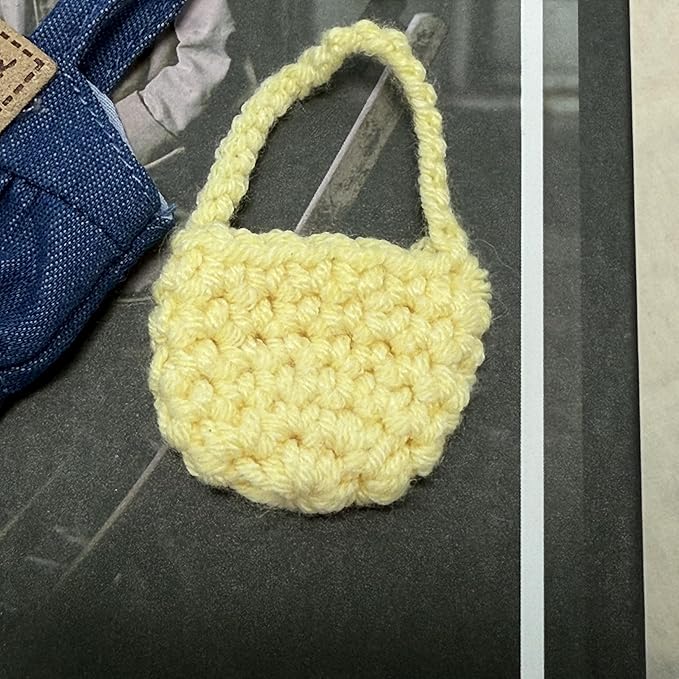 17cm Doll Clothes, Clothes for Cute Dolls Outfit, Stylish Kawaii Clothes & Accessories for 15-17cm Dolls, Outfit+Flower Pin+Mini Crochet Handbag+Keychains (Denim Blue)