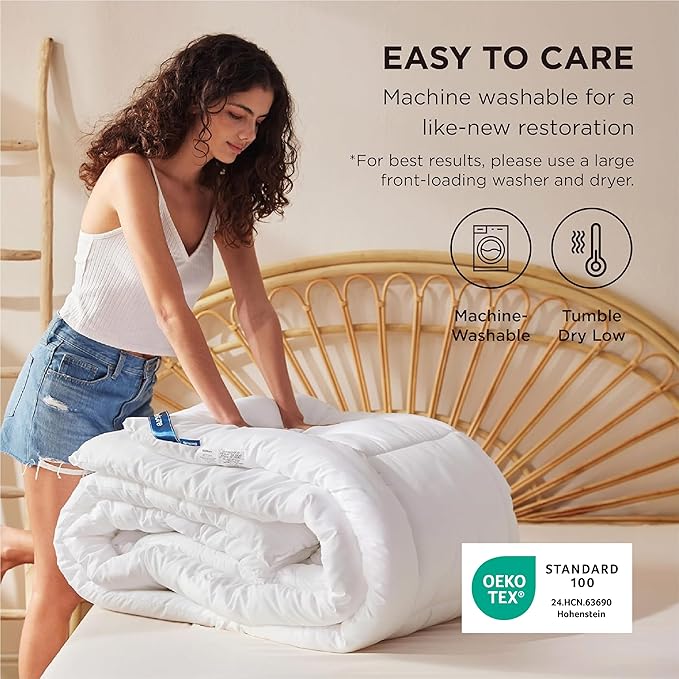 Bedsure Comforter Duvet Insert - Quilted Comforters Cal King Size, All Season Duvet, GentleSoft Down Alternative Bedding Blanket, with 8 Tabs, Gifts for Women/Men, White, California King 96X102 Inches