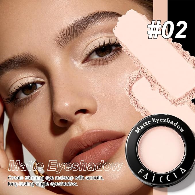Ivory Opal Single Eyeshadow, Highly Pigmented Blendable Pressed Powder Eye Shadow, Long-Lasting Eye Makeup for Women, Versatile for Daily Commute, Buildable Color Payoff for Natural Looks #02