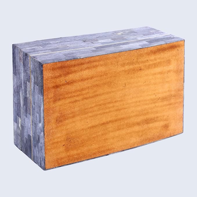 Handicrafts Home Large Decorative Storage Box with Lid – 12X8X5” Coffee Table Organizer, Keepsake- Decorative Boxes for Home Decor, Stylish Decorative Box for Office Decor-Aegean Coral- Grey