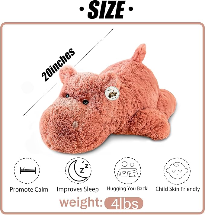 20" | 4 Pounds Weighted Stuffed Animals,Sensory Comfort Plush Throw Pillow Toy, Soft for Home & School, Kawaii Plushies Hugging Toy Gifts for Kids & Adults