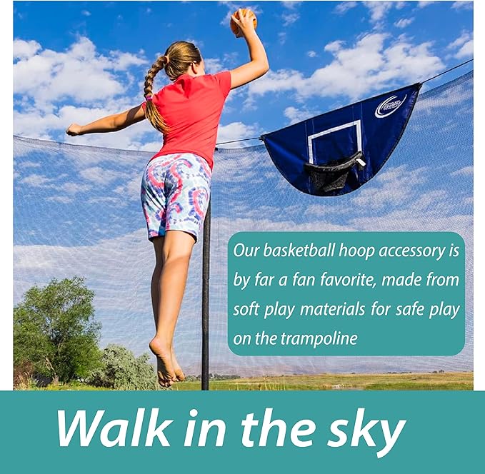 Skywalker Trampolines Accessory Kit with Basketball Game, 4-pack Windstakes & Wide Step Ladder