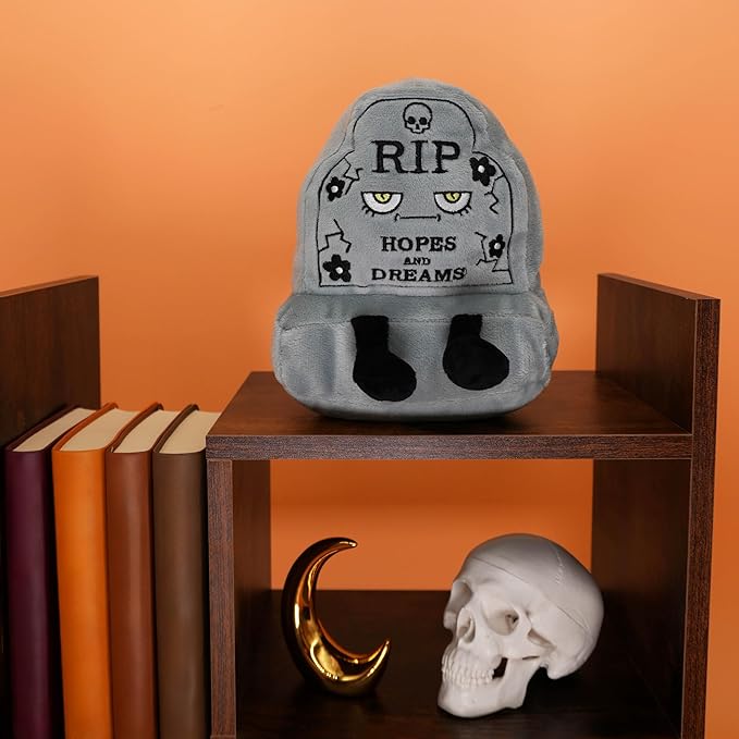 Rest in Plush Collectible – Spooky Cute Stuffed Toy, Soft Halloween Plushie for Collectors, Trick or Treat Gift, Fall Holiday Decoration - RIP Hopes & Dreams