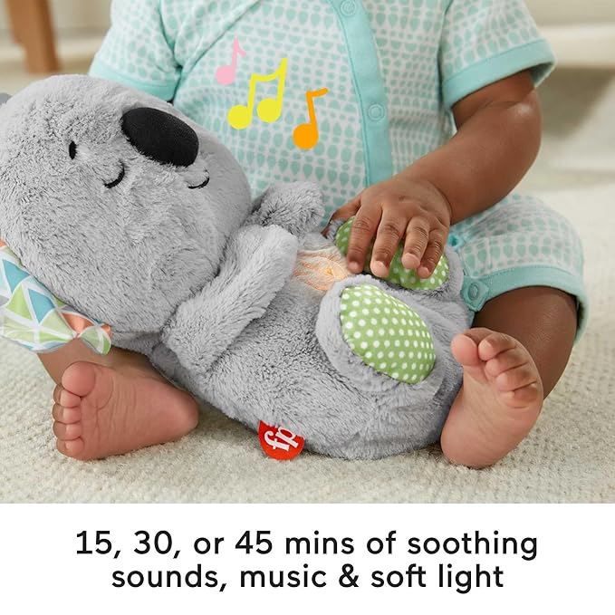 Fisher-Price Soothe ‘n Snuggle Koala, Customizable Musical Plush Sound Baby Toy with Lights Motion and Realistic Breathing Motion - HBP87