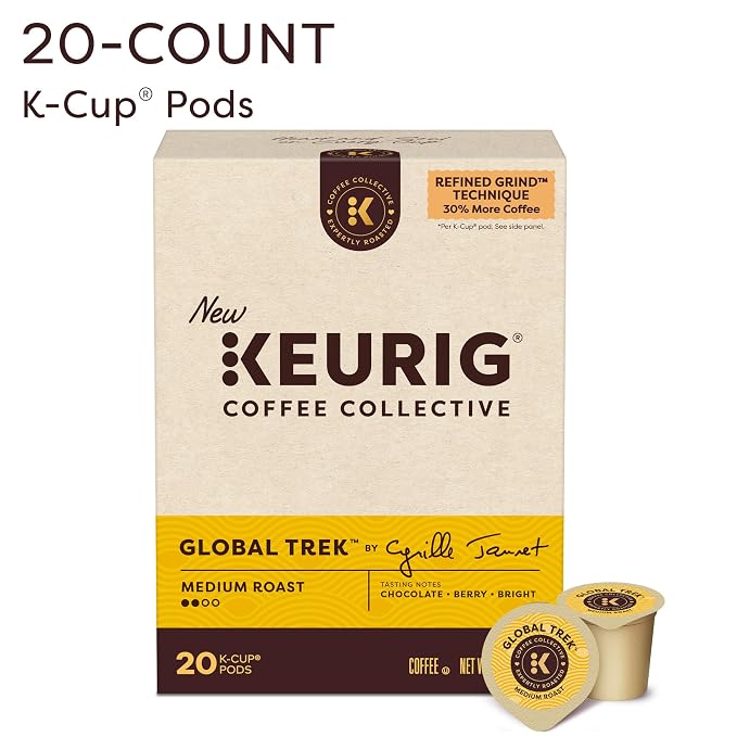Keurig Coffee Collective, Global Trek by Cyrille Jannet, Medium Roast Coffee, Single Serve Keurig K-Cup Pods, 20 Count
