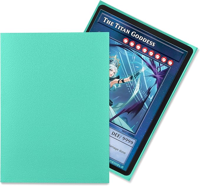 TitanShield (150 Sleeve/Turquoise Small Japanese Sized Trading Card Sleeves Deck Protector for Yu-Gi-Oh, Cardfight!! Vanguard & More