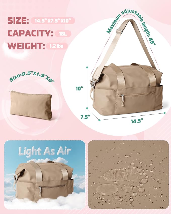 Smasrob Small Gym Bag with Yoga Mat Holder, Wet Pocket and a Separate Pouch, Small Gym Duffle Bag for Women with Detachable Crossbody Shoulder Strap