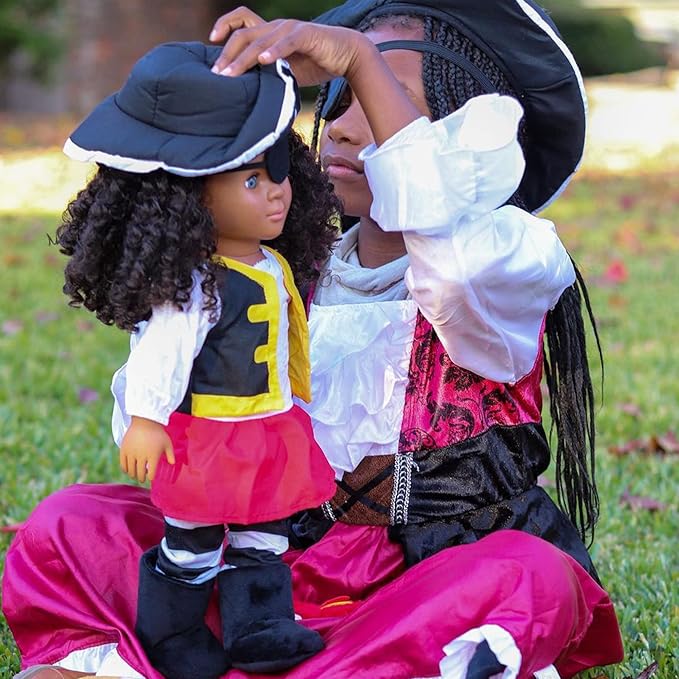 Playtime by Eimmie 18 Inch Pirate Doll Clothes & Accessories – Pirate Costume with Hat, Boots & Leggings – Fits American Girl, Our Generation & Other 18” Dolls for Girls