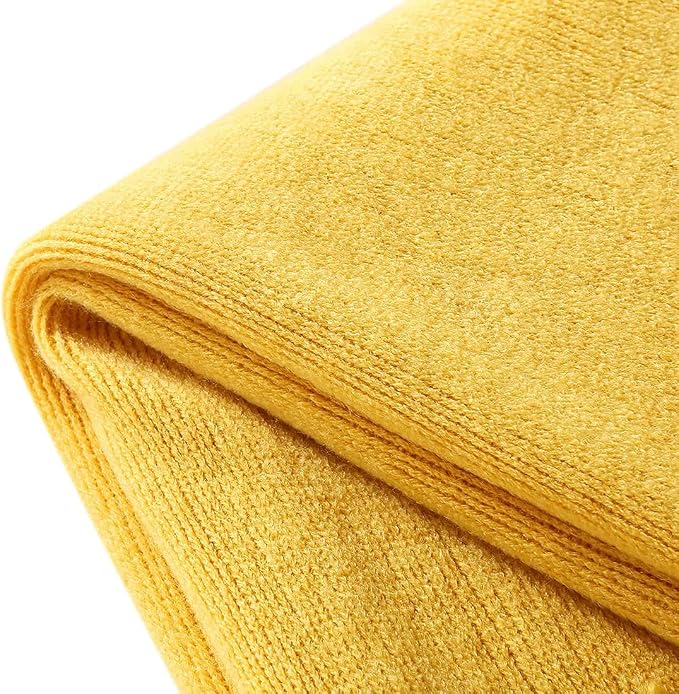 Homiest Yellow Knitted Throw Blanket with Fringe, 60x80 Inch | Pure Acrylic, Lightweight & Breathable, All-Season Use, Machine Washable, Wrinkle & Fade Resistant, for Couch Sofa And Bed