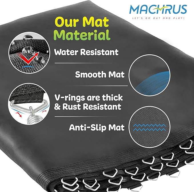 Machrus Upper Bounce Trampoline Replacement Mat, Ultra Durable PP with High Elasticity, Water Resistant