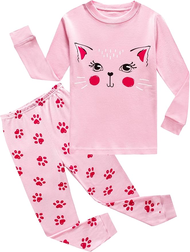 Family Feeling Kids & Toddler Girls Boys Pajamas 2 Piece Pjs Set 100% Cotton Sleepwear