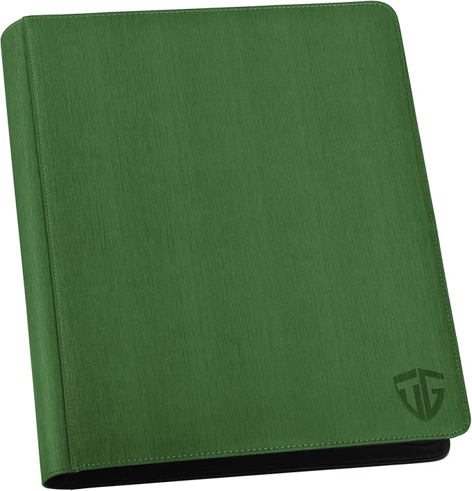 16 Pocket Toploader Binder,Holds 640 3”x4” Toploader Hard Cases,Sleeves Card Collection Binder,20 Double Sided Pages,Compatible with Trading & Sports Holder(Dark Green)