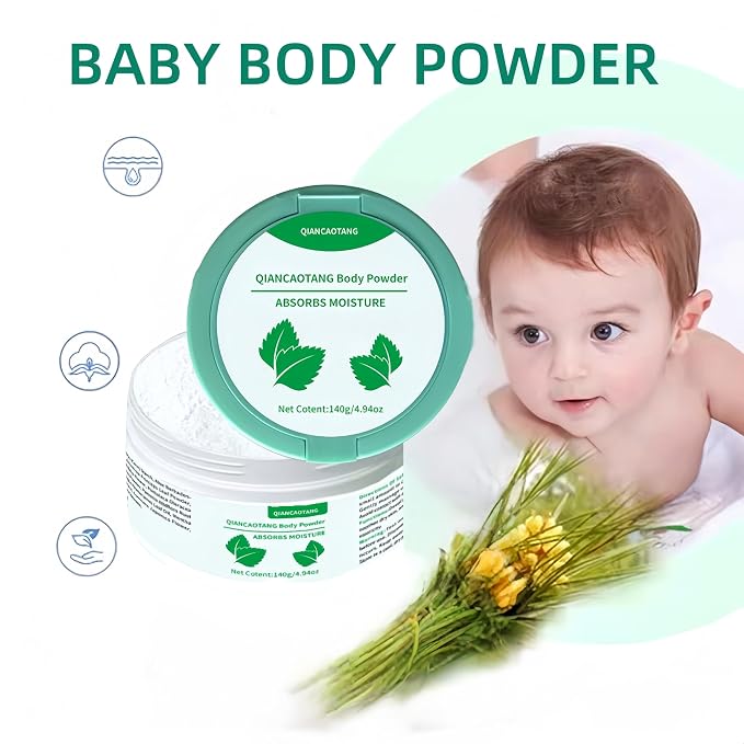 Pure & Natural Corn Starch Body Powder with Aloe & Lavender | Talc-Free, Soothing & Absorbing Body Powder for Adults | 24H Moisture Protection (4.94oz)
