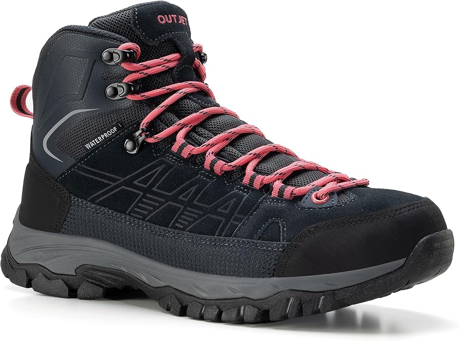 Women's Waterproof Hiking Boots Lightweight Comfortable Non-Slip Outdoor Walking Trekking Trails Boot