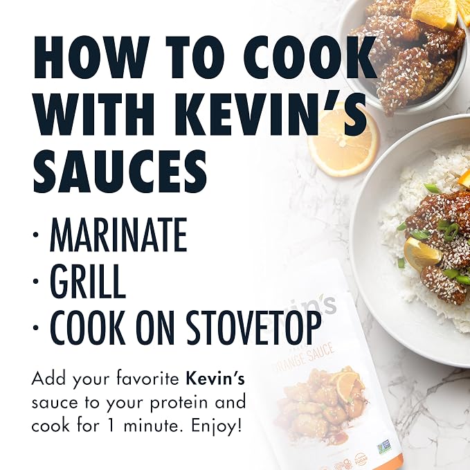 Kevin's Natural Foods Orange Simmer Sauce, 3 Pack | Keto and Paleo Stir-Fry Sauce, Gluten Free, No Preservatives, Non-GMO