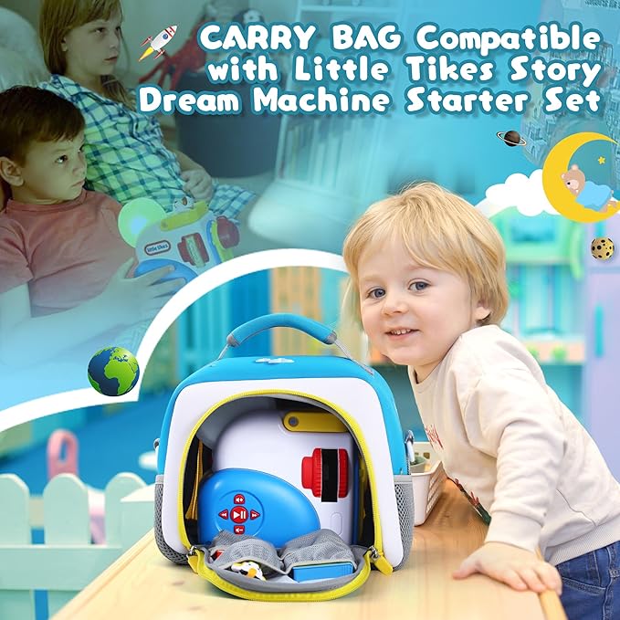Carrying Bag Compatible with Little Tikes Story Machine Books Starter Set, Kids Toys Storage Case with Handle and Shoulder Strap for Little Tikes, Bag for Storybook Audio Play Character