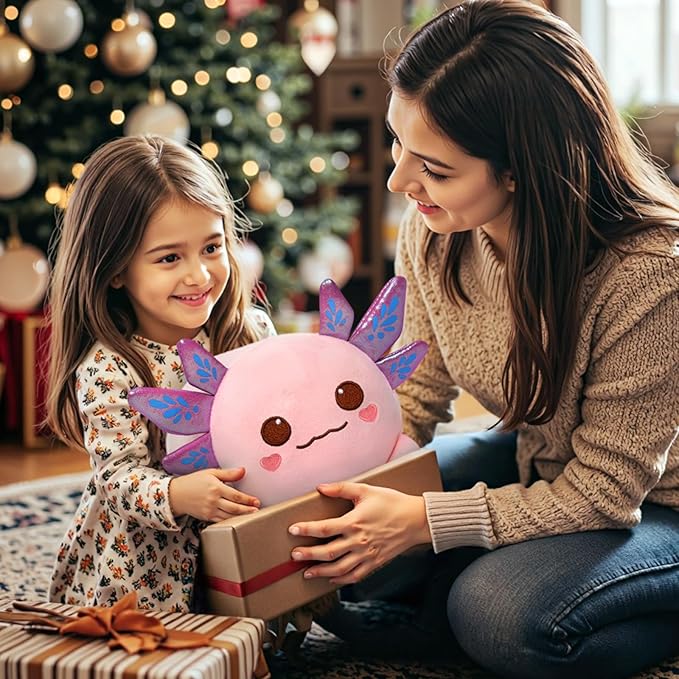 Mewaii Axolotl Plush, Cute Pink Axolotl Stuffed Animal, Soft Plushie Cuddle Pillow, Anime Plushie Doll, Cute Stuff Toys Gift for Girls, Boys and Males (16 Inch)