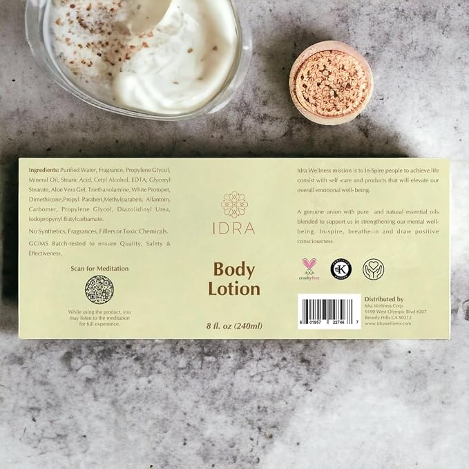 IDRA Body Lotions with Aloe Vera & Deep Hydration Formula Fast Absorbing Vital For All Skin Types - 8 fl. oz (240 ml)