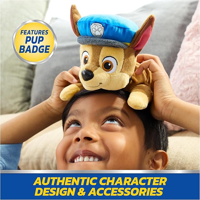 Paw Patrol GUND Chase Plush, Official Lounging Chase Plush Toy, Weighted Stuffed Animal, Sensory Toy for Ages 1 and Up, 8”