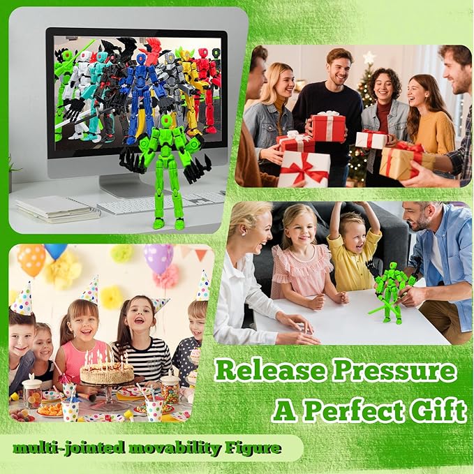 8Inch T13 Action Figure Assembly Completed, T13 Multi-Jointed Movable Robot Action Figure Set,Collectors Desktop Decorations for Game Lovers Toys (Green)