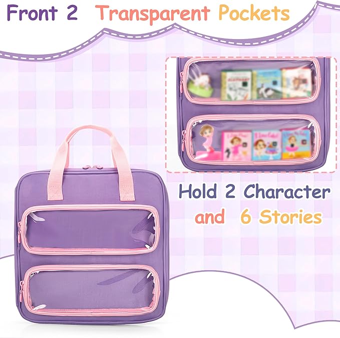 GRAOSO Carrying Case Compatible with Little Tikes Story Dream Machine Books, Hold Up to 8 Characters and 24 Books, Toy Storage Bag for Storybook, Character Collection