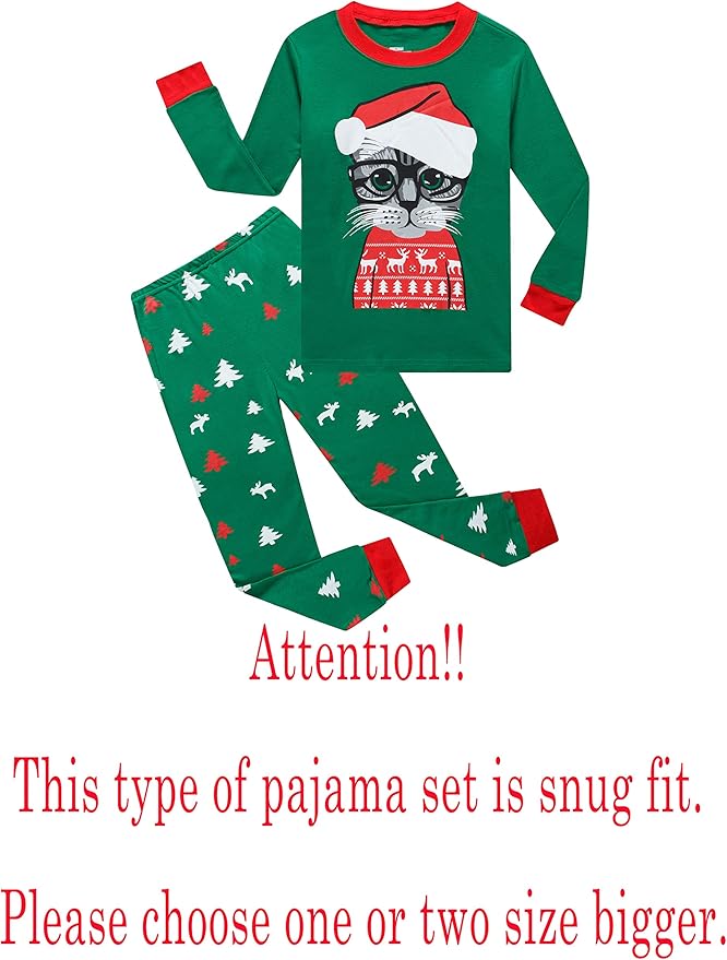 Family Feeling Kids & Toddler Girls Boys Pajamas 2 Piece Pjs Set 100% Cotton Sleepwear