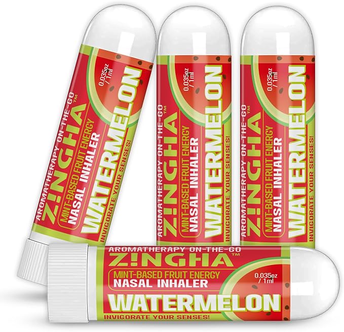Z!NGHA Natural Aromatherapy Nasal Stick Boost Focus & Enhance Breathing | Portable Sinus Relief & Relaxation Nasal Inhaler Stick | Essential Oil Blend for Stress and Congestion (Watermelon)