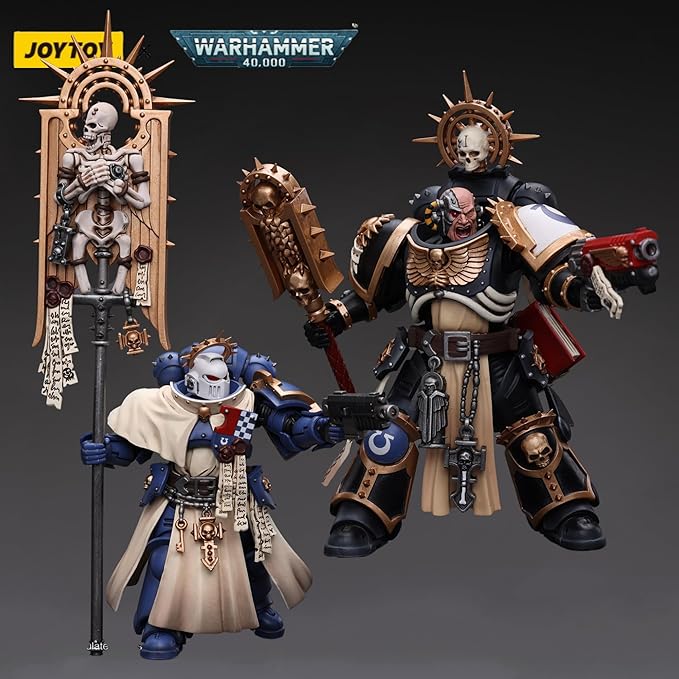 JOYTOY 1/18 Warhammer 40k 2PCS Action Figure Ultramarines Bladeguard Ancient,Chaplain Indomitus Collection Anime Model Christmas Birthday Gifts