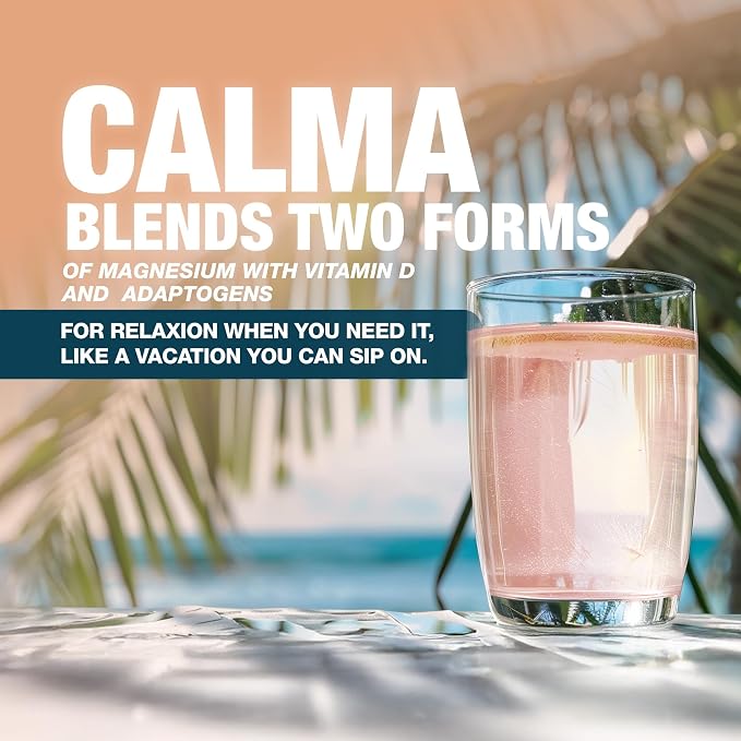 Calma – Watermelon Lime Calming Drink Mix, Magnesium Glycinate & Citrate with KSM-66 Ashwagandha, L-Theanine & Vitamin D3 (CELLg8) – Sugar Free, Non-GMO – 31 Servings