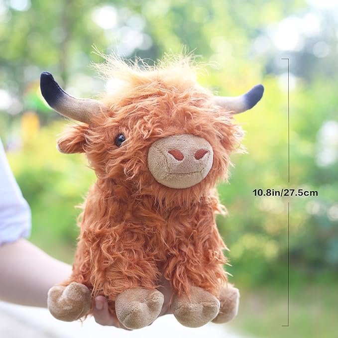 Highland Cows Plush Pillow Adorable Cow Stuffed Animal Plushies Toys Soft Fluffy Cow Plush Pillow for Birthdays Day (Highland Cows)