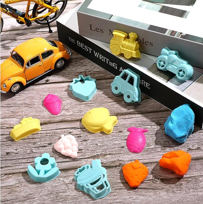 40 Pieces Play Tools and Cutters Play Set Accessories Various Plastic Colorful Molds and Shapes, Party Pack Playset for Air Dry Clay