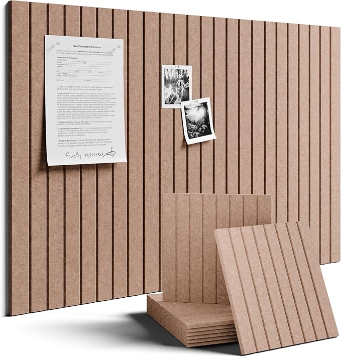 Fluxynara 36" x 24" Large Felt Bulletin Board, Terracotta | 6 Pack Cork Board Alternative with 30 Safe Adhesive Tabs, Pin Boards for Wall Decor, Home, Office, Classroom,Dorm