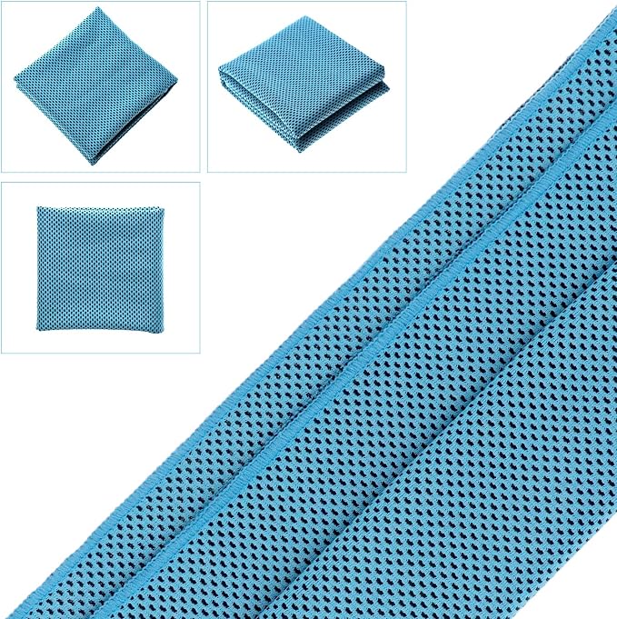 Cooling Towel (Pack of 20, 40"x12") with Pouches for Sports, Workout, Fitness, Gym, Yoga, Golf, Pilates, Travel, Camping & More