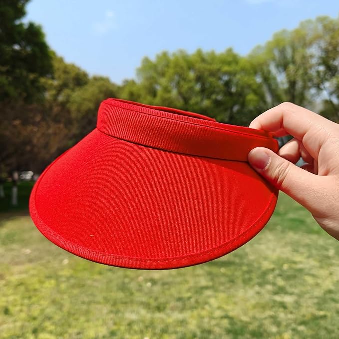 2 Pack Sun Visor Hats Women Men Clip On Wide Brim Visors Hat Outdoor Sports Golf Beach Travel Tennis Caps