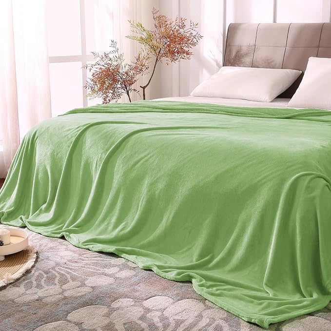 BEDELITE Fleece Blanket Soft Plush King Bed Blanket Grass Green 108"x90" | Ultra Soft Fleece, Plush Microfiber, Lightweight Warmth, All Season Comfort, Fade Resistant, Machine Washable