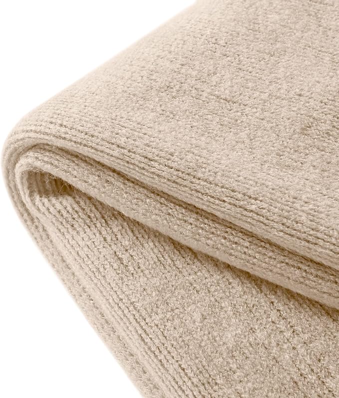 Homiest Taupe Knitted Throw Blanket with Fringe, 50x60 Inch | Pure Acrylic, Lightweight & Breathable, All-Season Use, Machine Washable, Wrinkle & Fade Resistant, for Couch Sofa And Bed